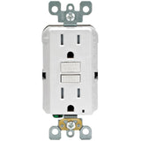 15 Amp 125-Volt Duplex SmarTest Self-Test SmartlockPro Tamper Resistant GFCI Outlet, White - Super Arbor