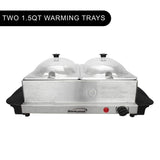 3 Qt. Metallic 2-Pan Buffet Server with Warming Tray