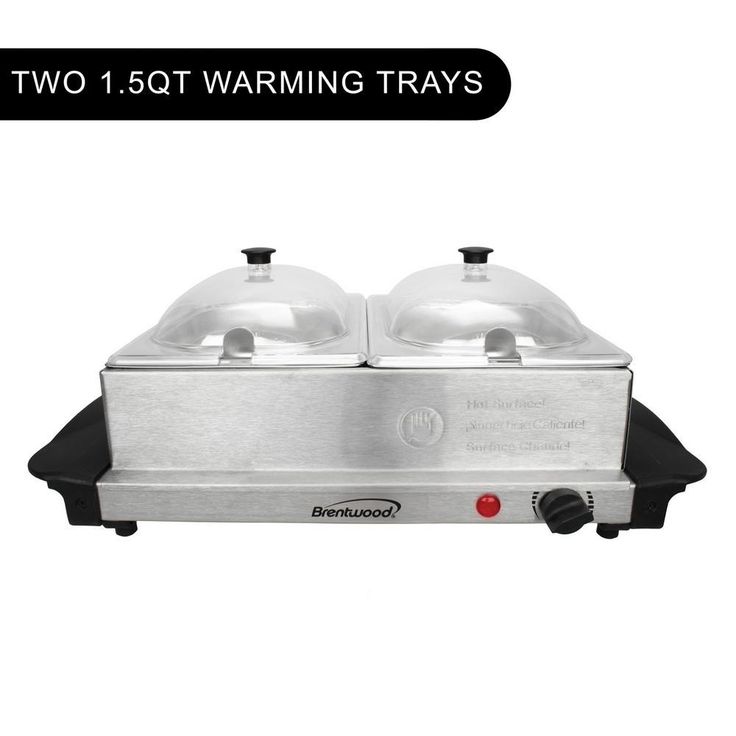 3 Qt. Metallic 2-Pan Buffet Server with Warming Tray