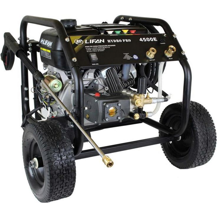 LIFAN Hydro Pro Series 4,500 psi 4.0 GPM AR Tri-Plex Pump Electric Start Gas Pressure Washer with Panel Mounted Controls CARB