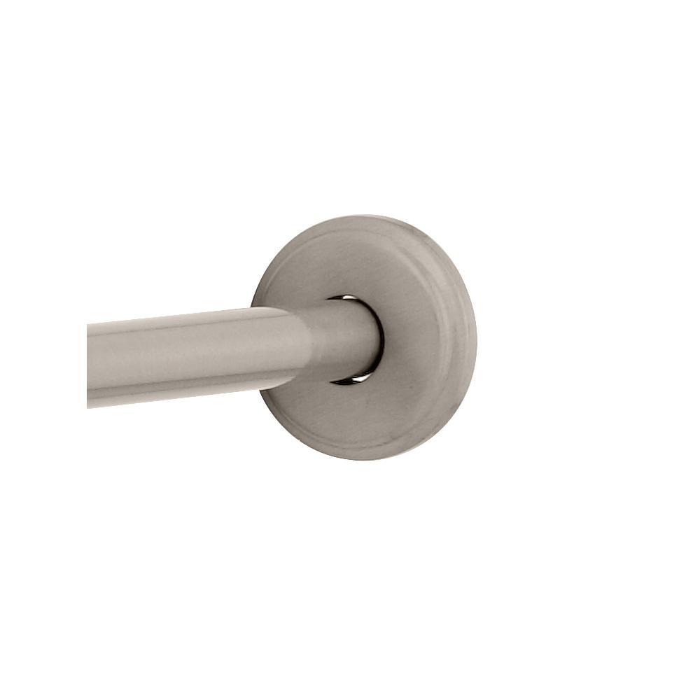 60 in. x 1 in. Beveled-Edge Stainless Steel Shower Rod in Brushed Nickel - Super Arbor