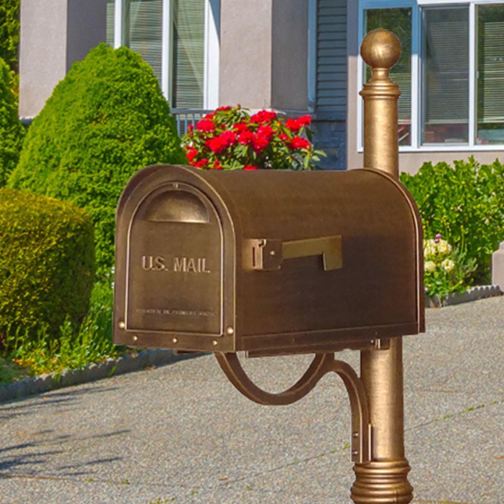Classic Bronze Post Mount Mailbox - Super Arbor
