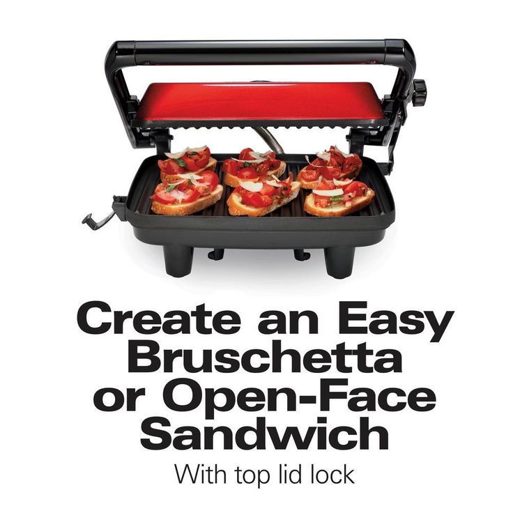 1400-Watt Red Panini Press with Floating Lid