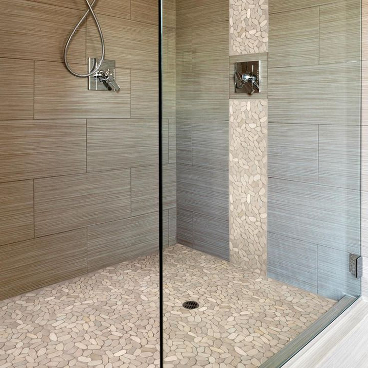 MSI Mix River Rock 12 in. x 12 in. x 10 mm Textured Marble Mesh-Mounted Mosaic Tile (10 sq. ft. / case)