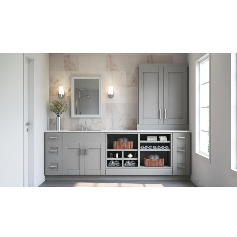 Shaker Assembled 28.5x34.5x16.5 in. Lazy Susan Corner Base Kitchen Cabinet in Dove Gray