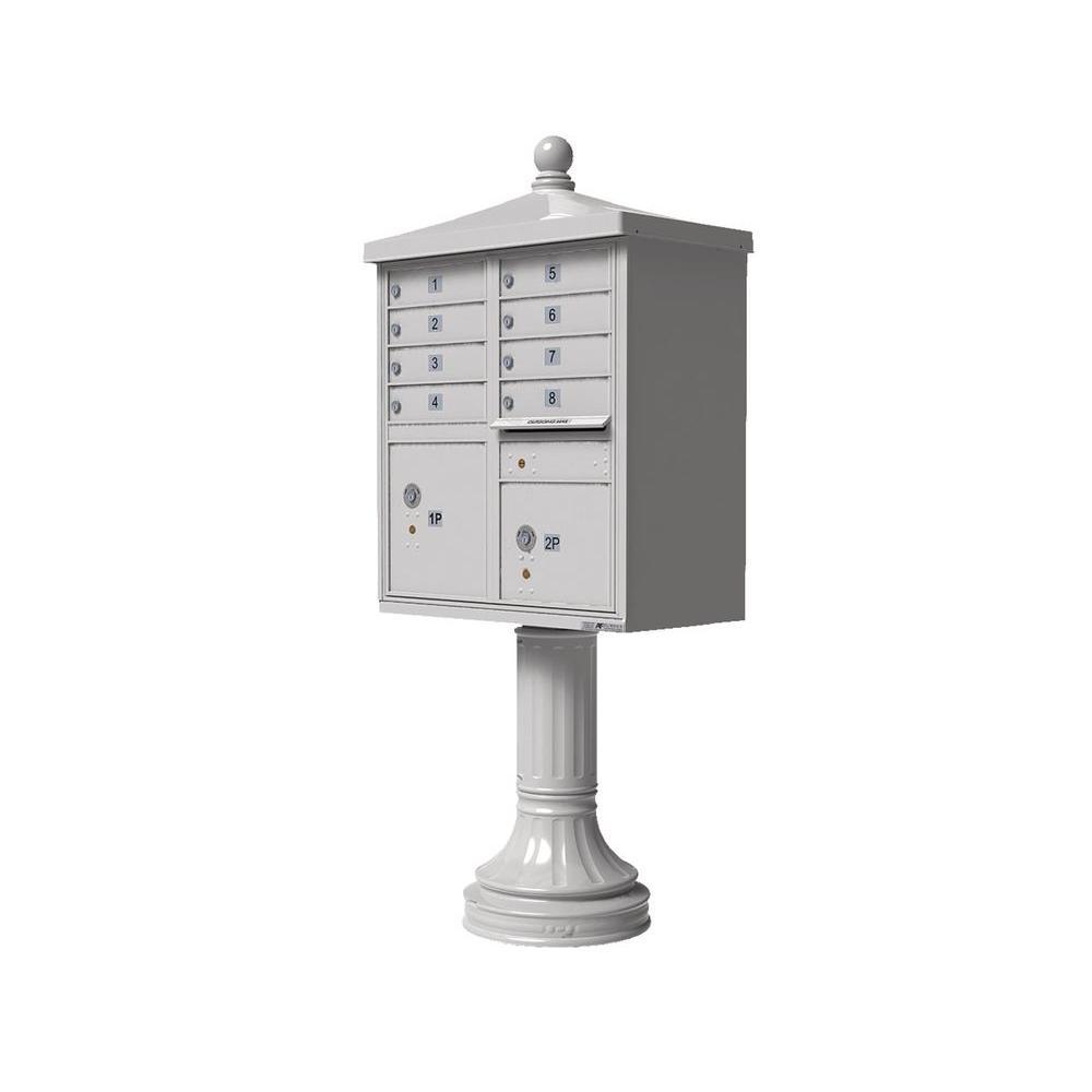 Vital 1570 8 Mailboxes 2 Parcel Lockers 1 Outgoing Pedestal Mount Cluster Box Unit - Super Arbor