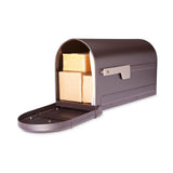 Roxbury Post Mount Mailbox Rubbed Bronze with Premium Cast Aluminum Knob and Champagne Flag - Super Arbor