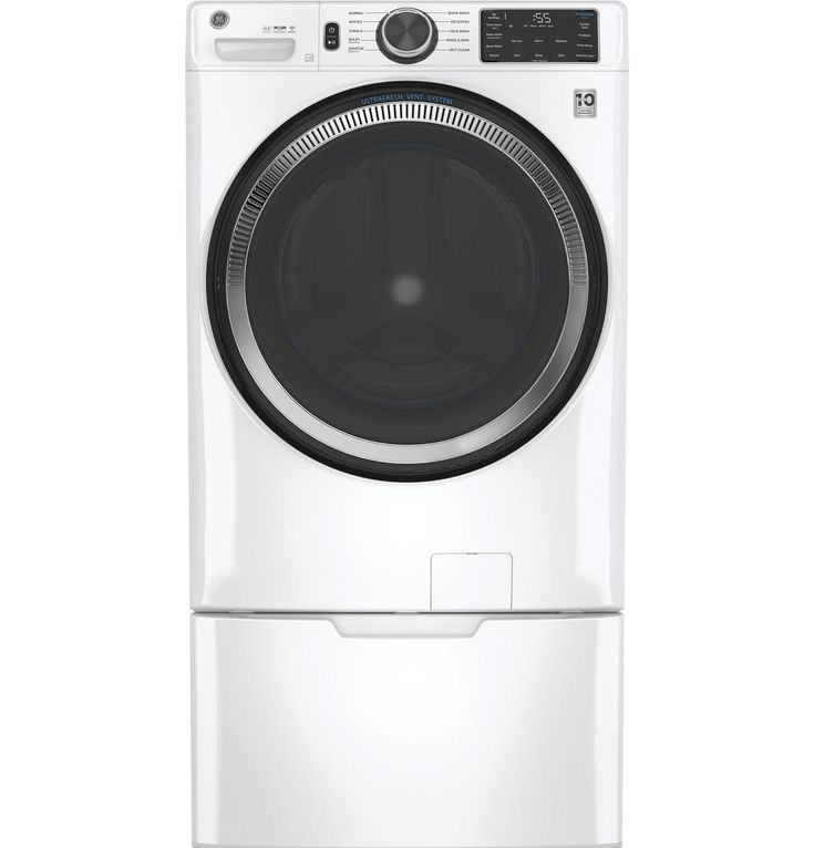 GE 32 in. 4.8 cu. ft. White Front Load Washing Machine with OdorBlock UltraFresh Vent System and Sanitize with Oxi