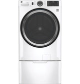 GE 32 in. 4.8 cu. ft. White Front Load Washing Machine with OdorBlock UltraFresh Vent System and Sanitize with Oxi