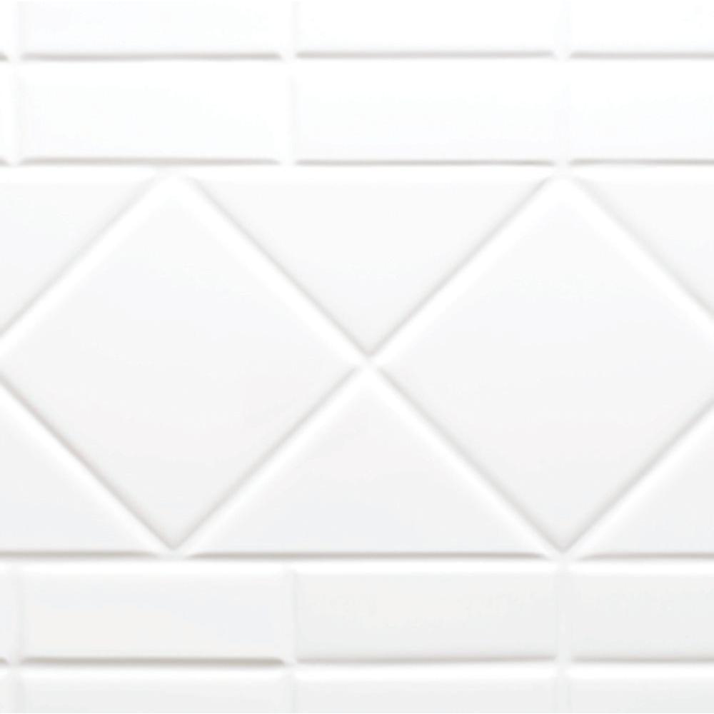 Everyday Diagonal Tile AFR 48 in. x 36 in. x 76 in. 1-Piece Shower Stall with Right Seat and Center Drain in White - Super Arbor