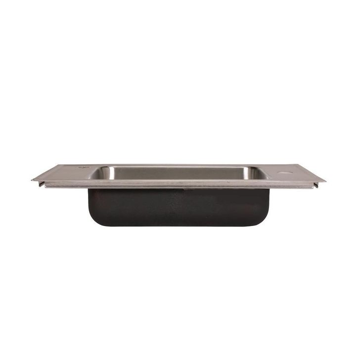 Classroom Sink, Drop-in, 17 in. x 25 in. 1-Compartment, ADA, SS, L/R Faucet Ledges, 4.5 in. Deep, Drain Center Rear