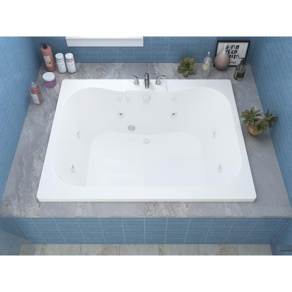 Rhode 5 ft. Rectangular Drop-in Whirlpool Bathtub in White - Super Arbor