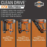 15-Gauge 2-1/2 in. Angled Finish Nailer with CLEAN DRIVE Technology, Tool Bag, and Sample Nails - Super Arbor