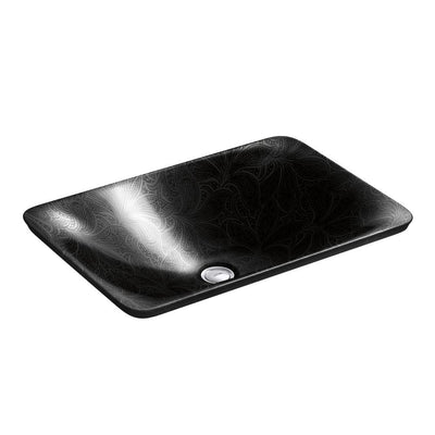 Sartorial Carillon Rectangle Vessel Sink in Paisley in Black - Super Arbor