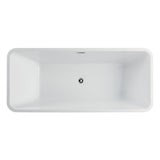 Nantes 67 in. Acrylic Flatbottom Freestanding Bathtub in White - Super Arbor