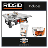 RIDGID 6.5 Amp Corded 7 in. Table Top Wet Tile Saw with LevelMax Anti-Lippage and Spacing System (3) Flat Stem and (3) Top Only