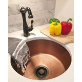 Ducreux Dual Mount Solid Copper 17 in. Single Bowl Prep or Bar Sink in Antique Copper