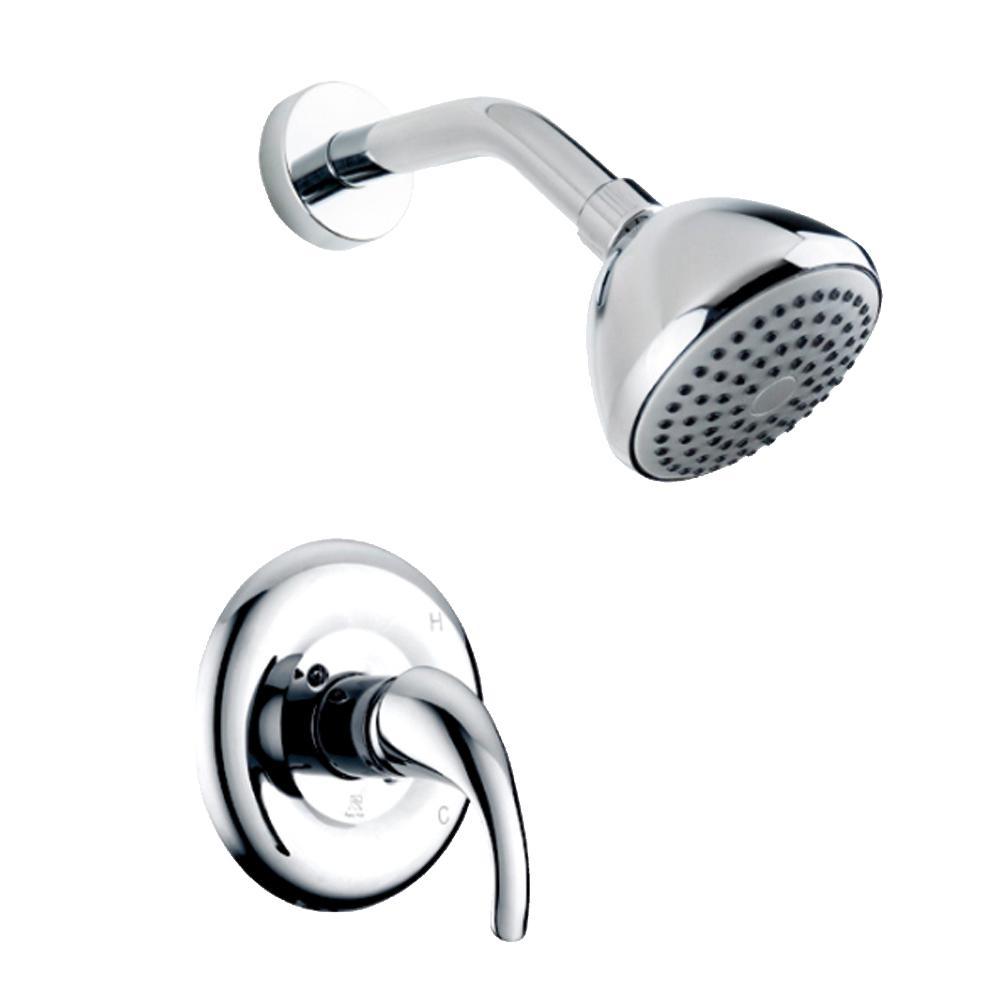 6-7/8 in. 1-Spray Wall Mount Showerhead Shower Set in Brushed Nickel - Super Arbor