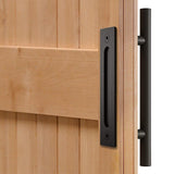 60 in. x 84 in. Assembled Bi-Parting Rustic Unfinished Hardwood Interior Sliding Barn Door Slab with Hardware Kit - Super Arbor