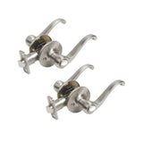 Scroll Satin Nickel Privacy Bed/Bath Door Lever - Super Arbor