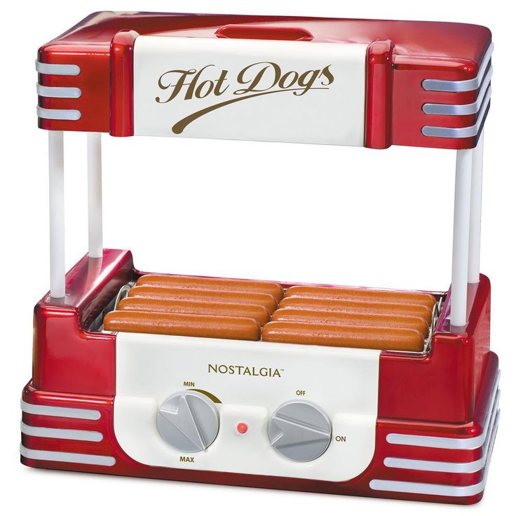 Retro Red Electric Hot Dog Roller and Bun Warmer