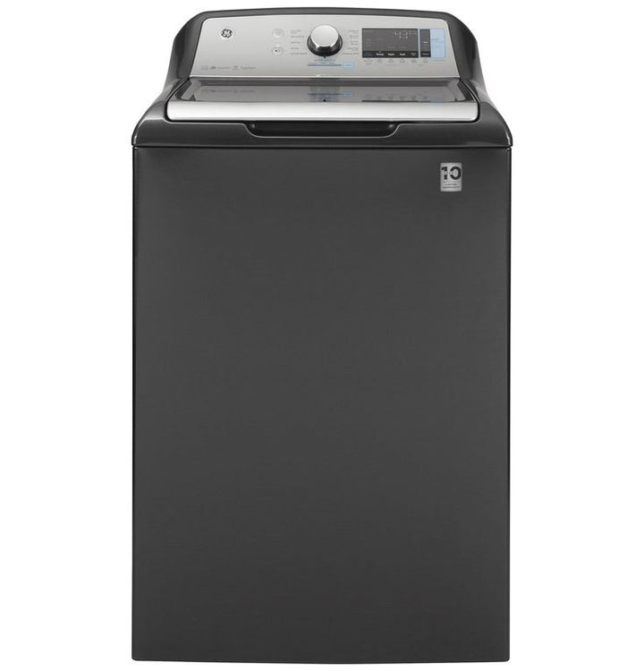 GE 5.2 cu. ft. High-Efficiency Diamond Gray Top Load Washing Machine with Smart Dispense and Sanitize with Oxi, ENERGY STAR