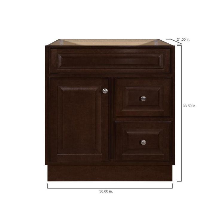 Hampton 30 in. W x 21 in. D x 33.5 in. H Bathroom Vanity Cabinet Only in Cognac