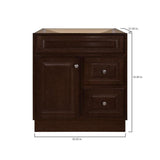 Hampton 30 in. W x 21 in. D x 33.5 in. H Bathroom Vanity Cabinet Only in Cognac