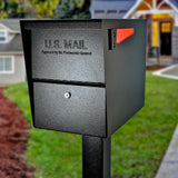 Package Master Locking Post-Mount Mailbox with High Security Reinforced Patented Locking System, Black - Super Arbor
