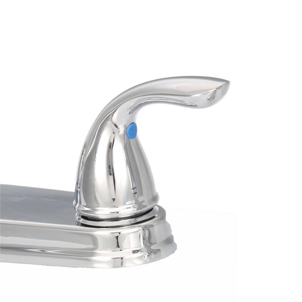 Delton 2-Handle Standard Kitchen Faucet with Side Sprayer in Polished Chrome - Super Arbor