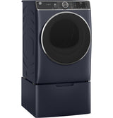 GE 7.8-cu ft Reversible Side-Swing Door Stackable Steam Cycle Gas Dryer, Sapphire Blue, ENERGY STAR