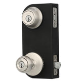 Polo Satin Nickel Single Cylinder Entry Door Knob Lock Deadbolt Combo Pack with Microban Antimicrobial Technology - Super Arbor