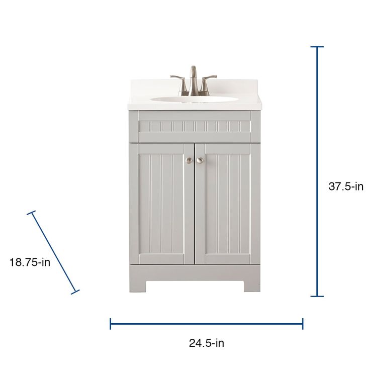 Style Selections Ellenbee 24-in Gray Single Sink Bathroom Vanity with White Cultured Marble Top