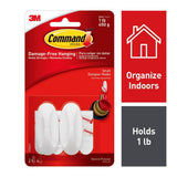 1 lb. 2 in. White Plastic Designer Hooks (2 Hooks, 4 Strips) - Super Arbor