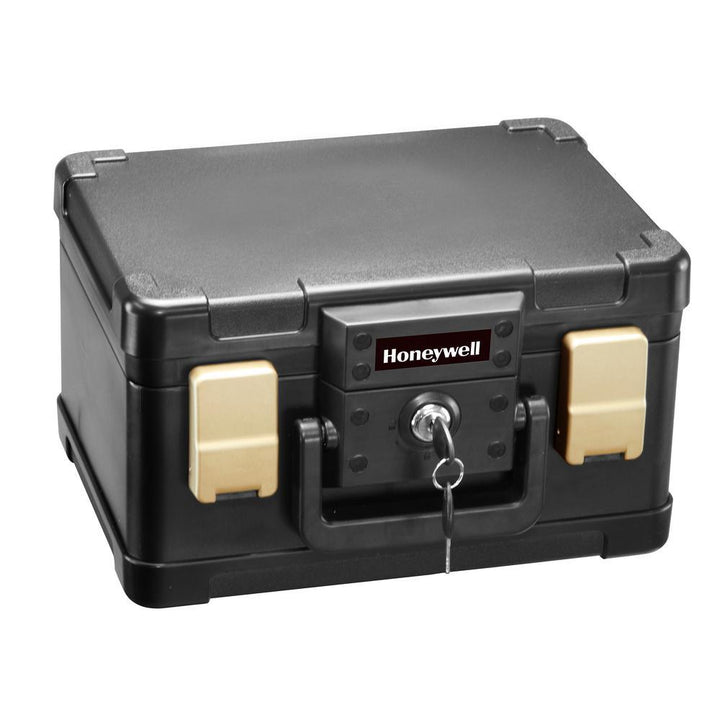 0.15 cu. ft. Molded Fire Resistant and Waterproof Portable Chest with Carry Handle, Key and Double Latch Lock - Super Arbor