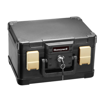 0.15 cu. ft. Molded Fire Resistant and Waterproof Portable Chest with Carry Handle, Key and Double Latch Lock - Super Arbor