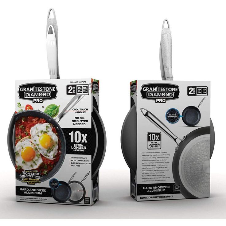 Pro 10 in. and 11.5 in. Aluminum Ultra-Nonstick Hard Anodized Diamond Infused Induction Capable Fry Pan Set (2-Piece)
