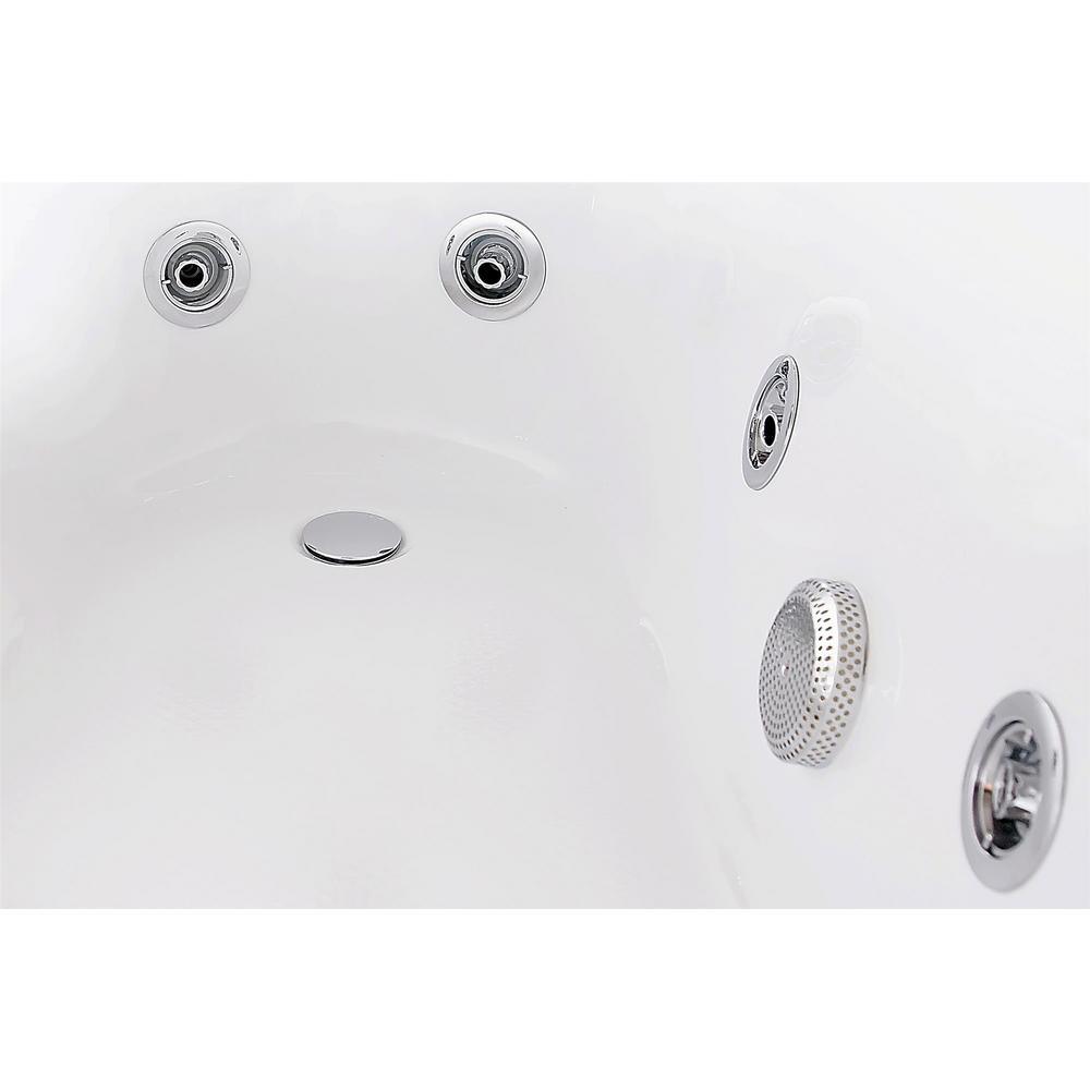 66.9 in. Acrylic Clawfoot Whirlpool Bathtub in White - Super Arbor