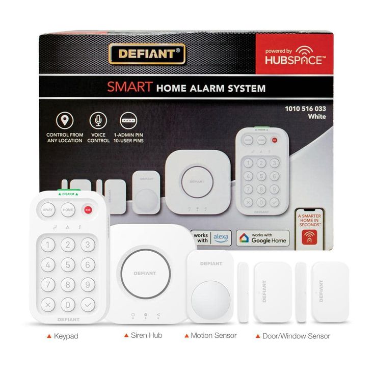 Defiant Smart Home Alarm Kit with WiFi and Bluetooth, Powered by Hubspace (5-Piece)