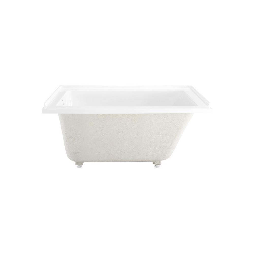 Voltaire 48 in. x 32 in. Acrylic Rectangular Drop-in Left-Hand Drain Bathtub in Glossy White - Super Arbor