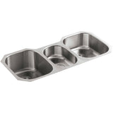 Undertone Undercounter Stainless Steel 41.625 in. 0 hole Triple Basin Kitchen Sink - Super Arbor