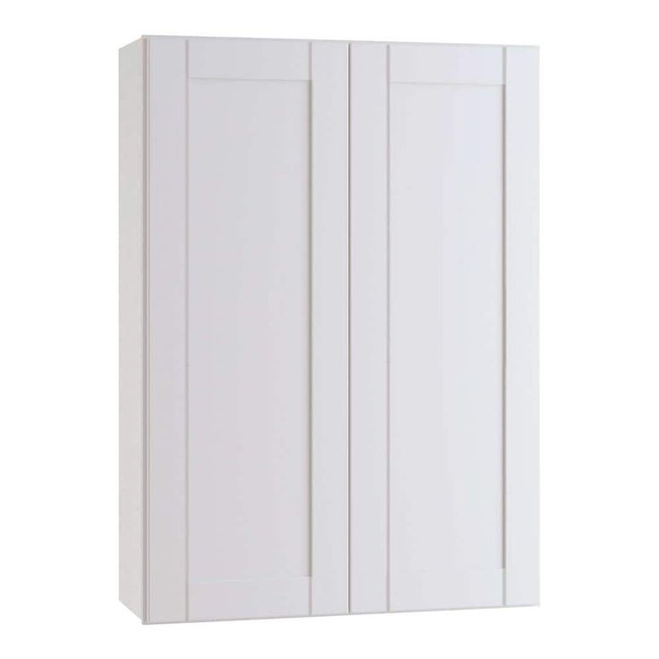 Home Decorators Collection Washington Vesper White Plywood Shaker Assembled Wall Kitchen Cabinet 3 Shelves Soft Close 33 in W x 12 in D x 42 in H
