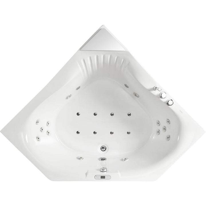 60 in. Acrylic Center Drain Corner Apron Front Whirlpool Bathtub in White - Super Arbor