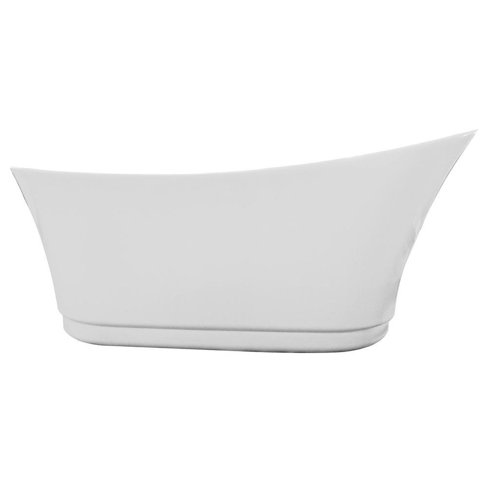69 in. Acrylic Flatbottom Air Bath Bathtub in White - Super Arbor