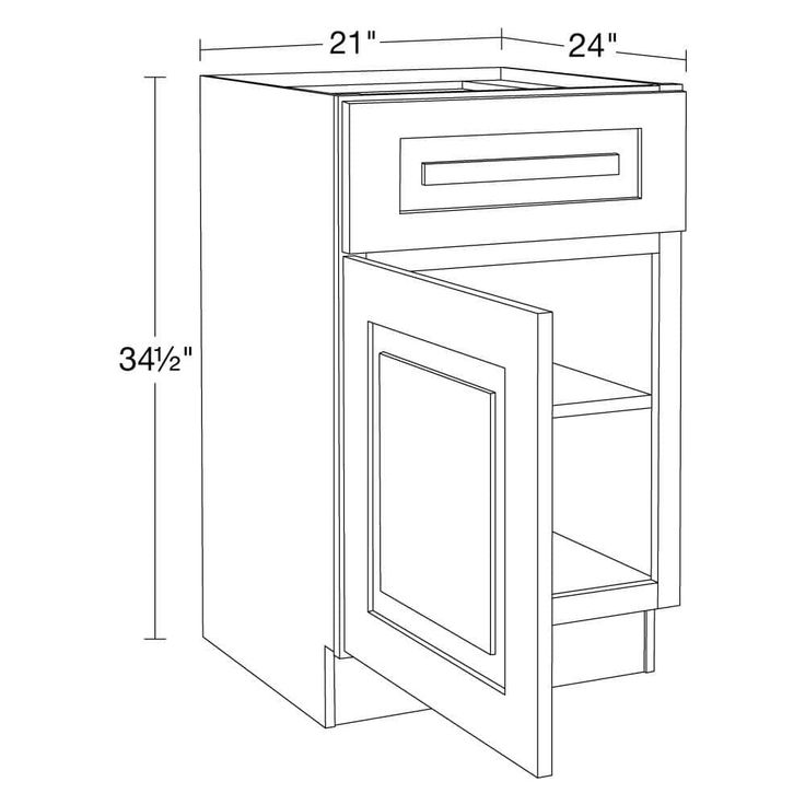 Home Decorators Collection Grayson 21 in. W x 24 in. D x 34.5 in. H Assembled Plywood Base Kitchen Cabinet in Pearl Gray with Soft Close LH