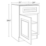 Home Decorators Collection Grayson 21 in. W x 24 in. D x 34.5 in. H Assembled Plywood Base Kitchen Cabinet in Pearl Gray with Soft Close LH
