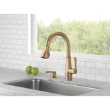 Owendale Single-Handle Pull-Down Sprayer Kitchen Faucet with ShieldSpray Technology in Champagne Bronze - Super Arbor