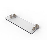 Sag Harbor Collection 16 in. Glass Vanity Shelf with Beveled Edges in Satin Nickel - Super Arbor