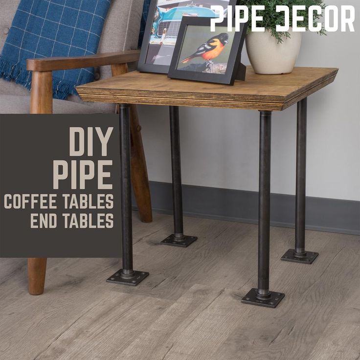3/4 in. x 1.5 ft. L Black Steel Pipe Square Flange Table Leg Kit (Set of 4)