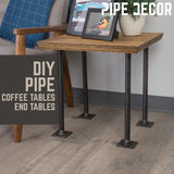3/4 in. x 1.5 ft. L Black Steel Pipe Square Flange Table Leg Kit (Set of 4)